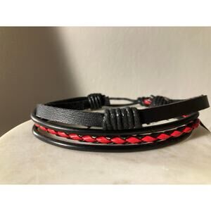 leather cuff bangle adjustable bracelet